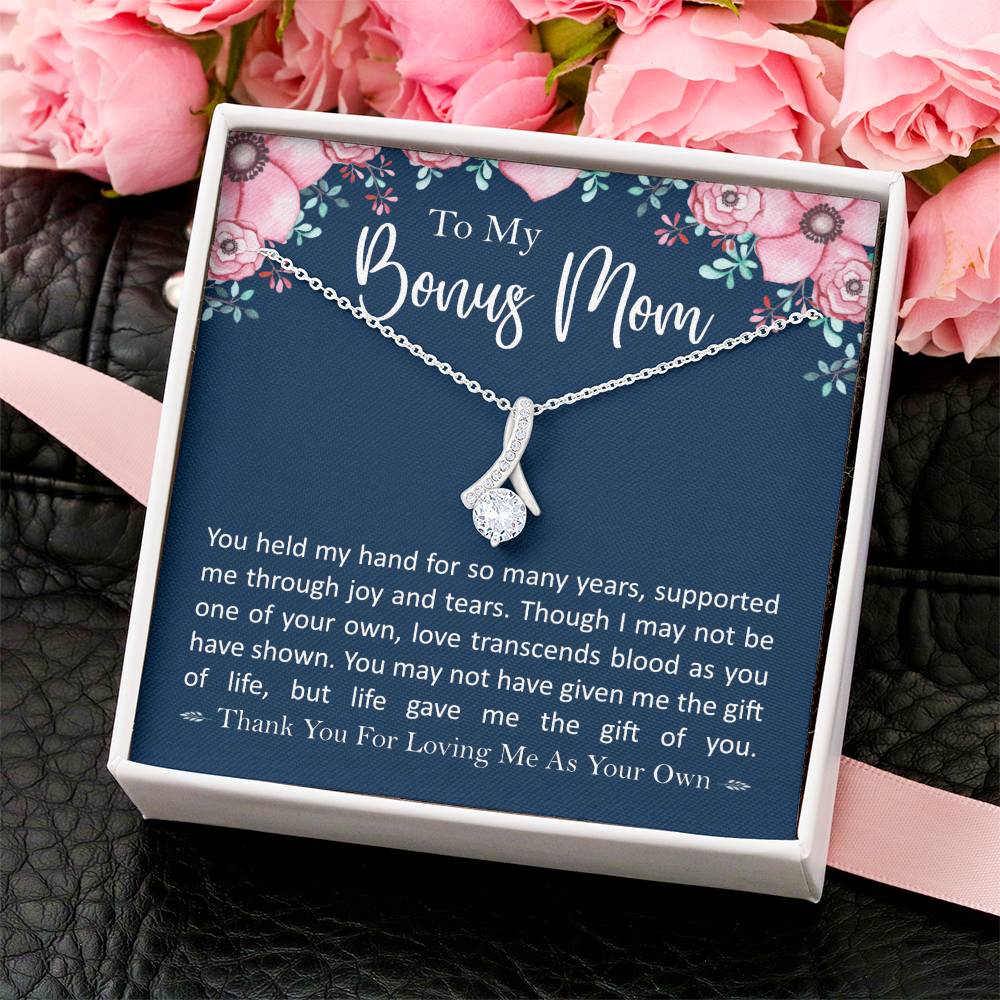 To My Bonus Mom - Love Transcends Blood Alluring Beauty Necklace