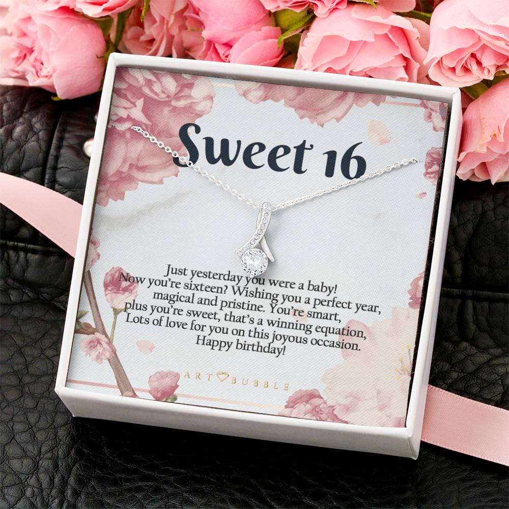 Sweet 16 Gift 16Th Birthday Gift Girl Necklace Sweet 16 Necklace Gift For 16 Year Old Girl 1 Alluring Beauty Necklace