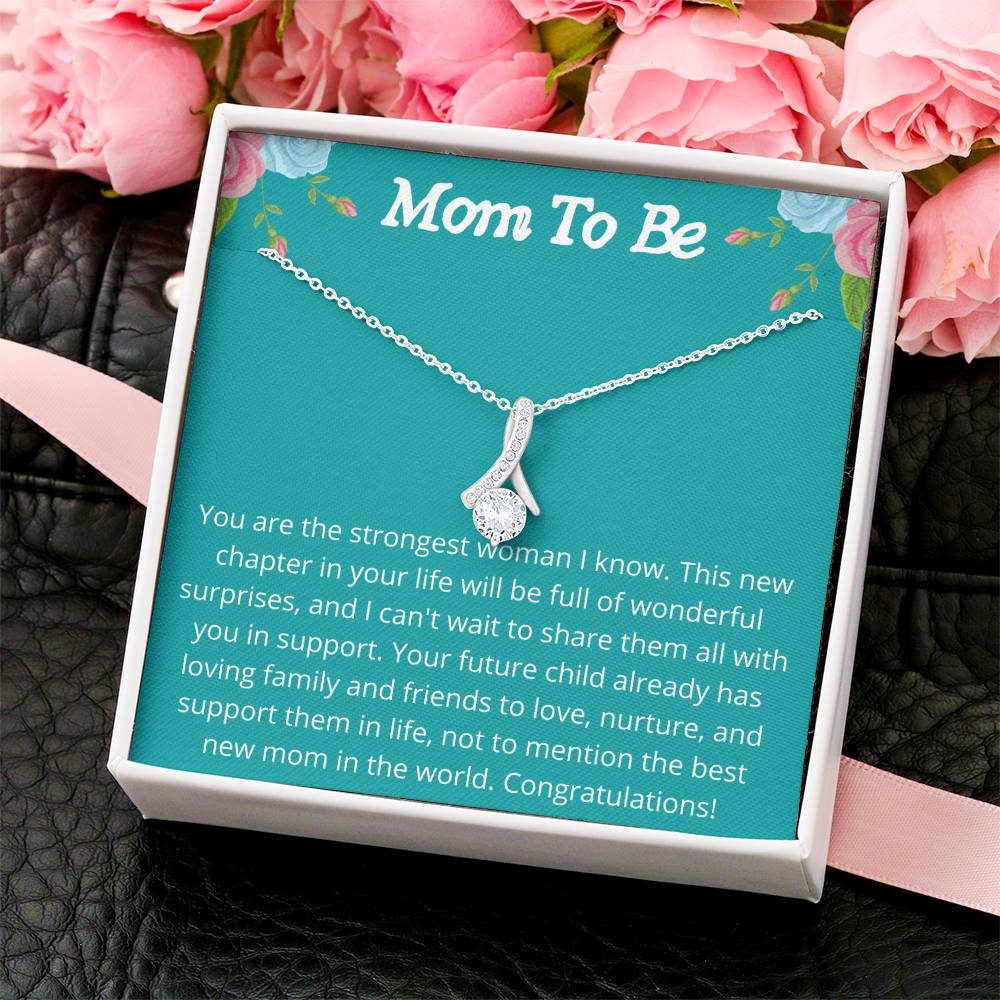 Mom To Be Sparkly Pendant Alluring Beauty Necklace
