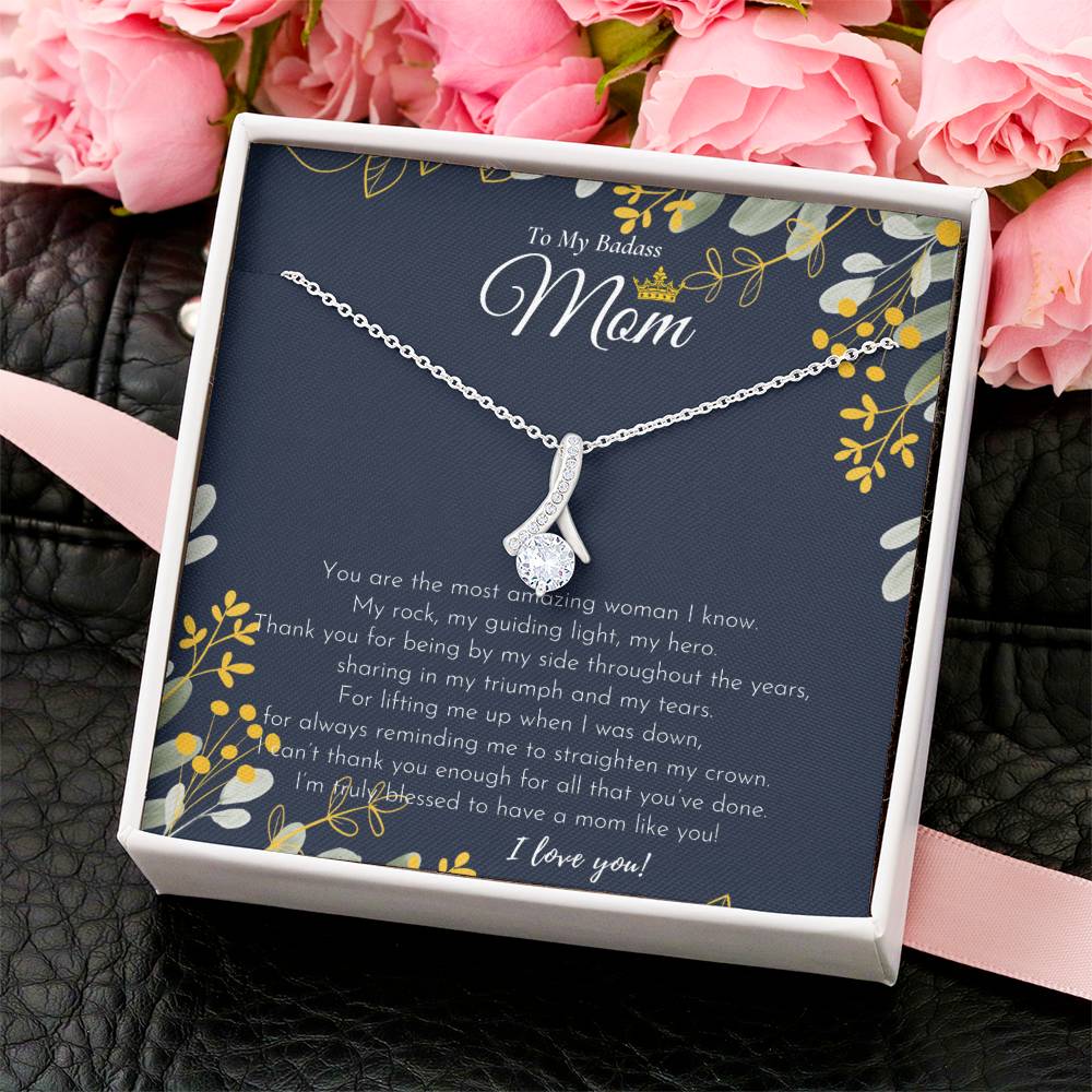 To My Badass Mom Necklace  Badass Mom Gift  Mother’S Day Gift  Birthday Gift  Gift From Daughter  Gift From Son - Alluring Beauty Necklace