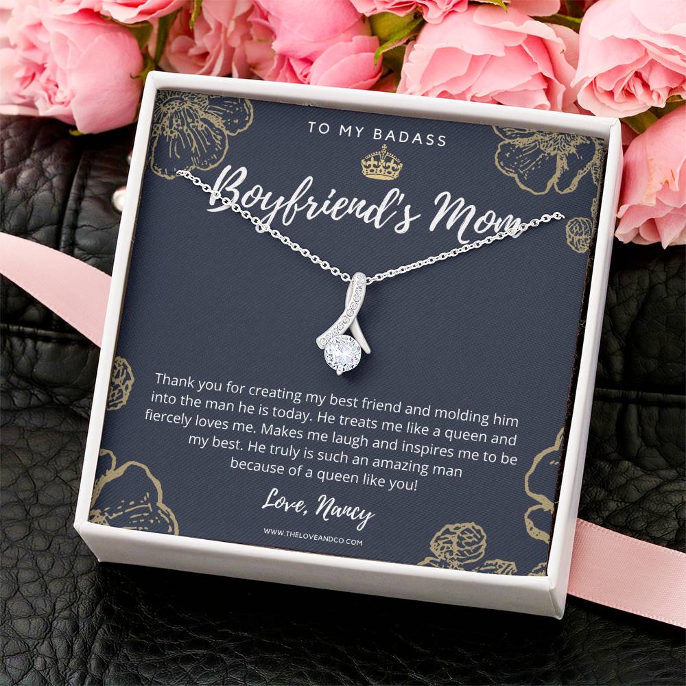 To My Badass Boyfriend's Mom Necklace 2 Alluring Beauty Necklace
