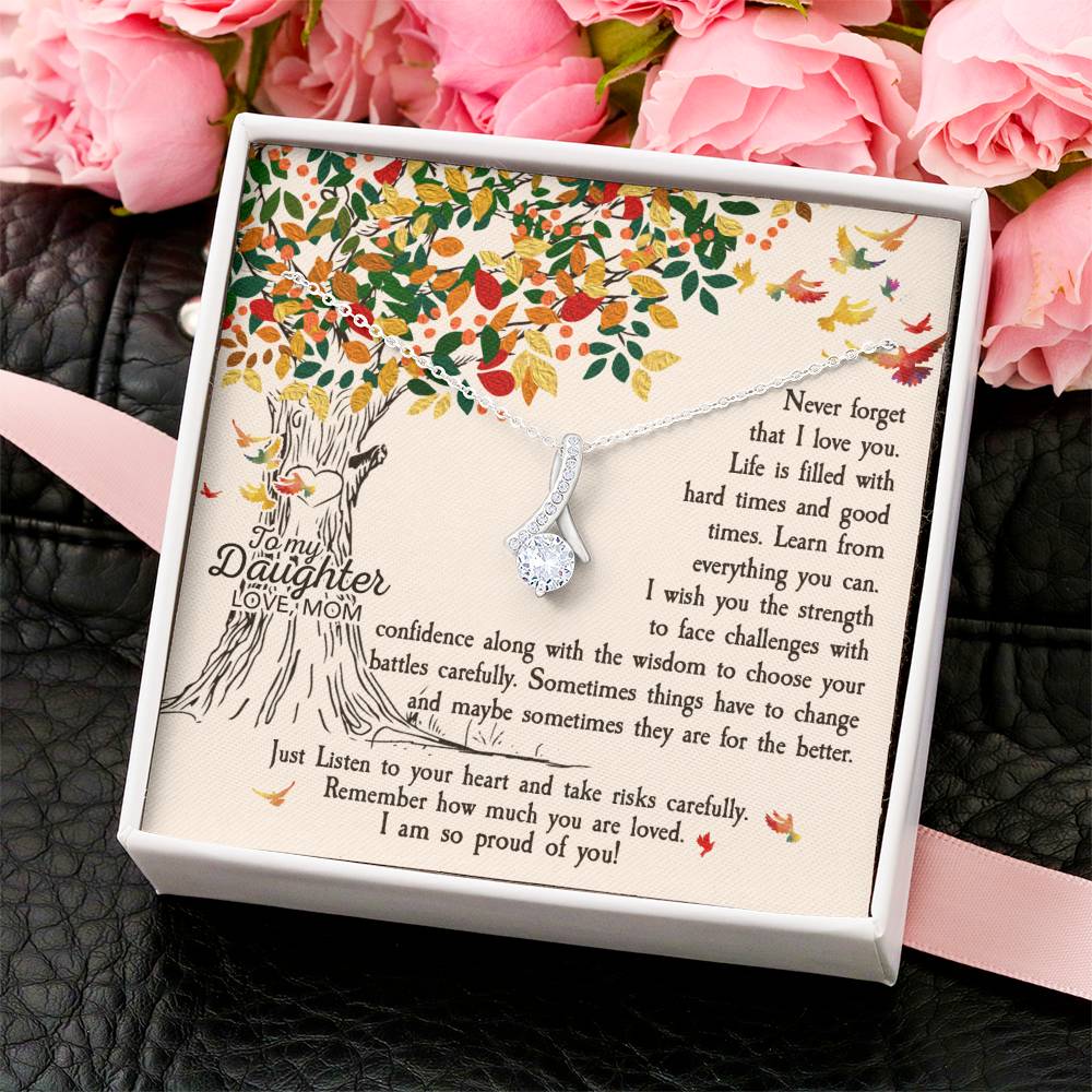 Customize Necklace For Daughter - Gift For Daughter - To My Daughter Gift Jewelry Necklace From Daughter Anniversary Alluring Beauty Necklace