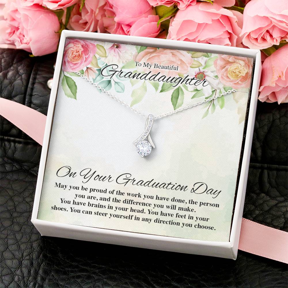 To My Beautiful Granddaughter On Your Graduation Day Flowery Alluring Beauty Alluring Beauty Necklace