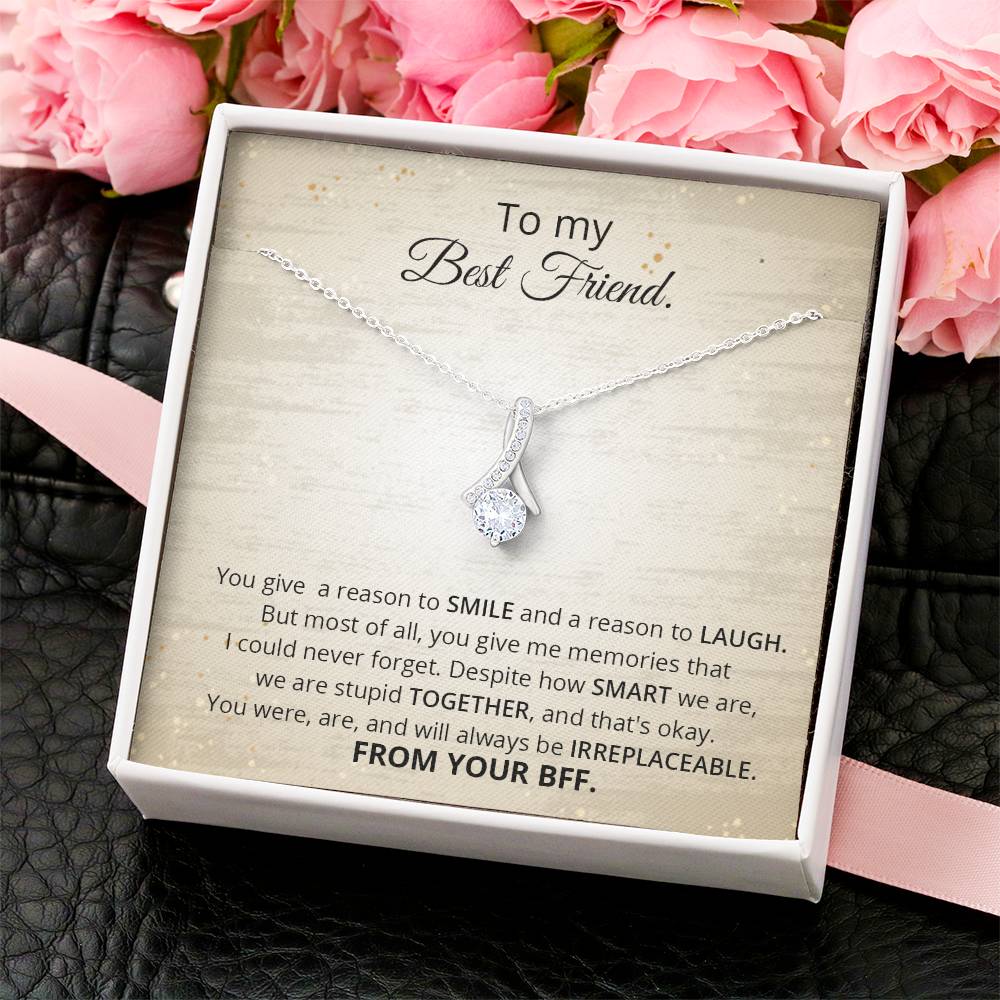 To My Best Friend Necklace Love Knot Pendant Valentines Day Gift For Friend Jewelry Silver Friendship Present Valentin Bestie Gift For Her Alluring Beauty Necklace