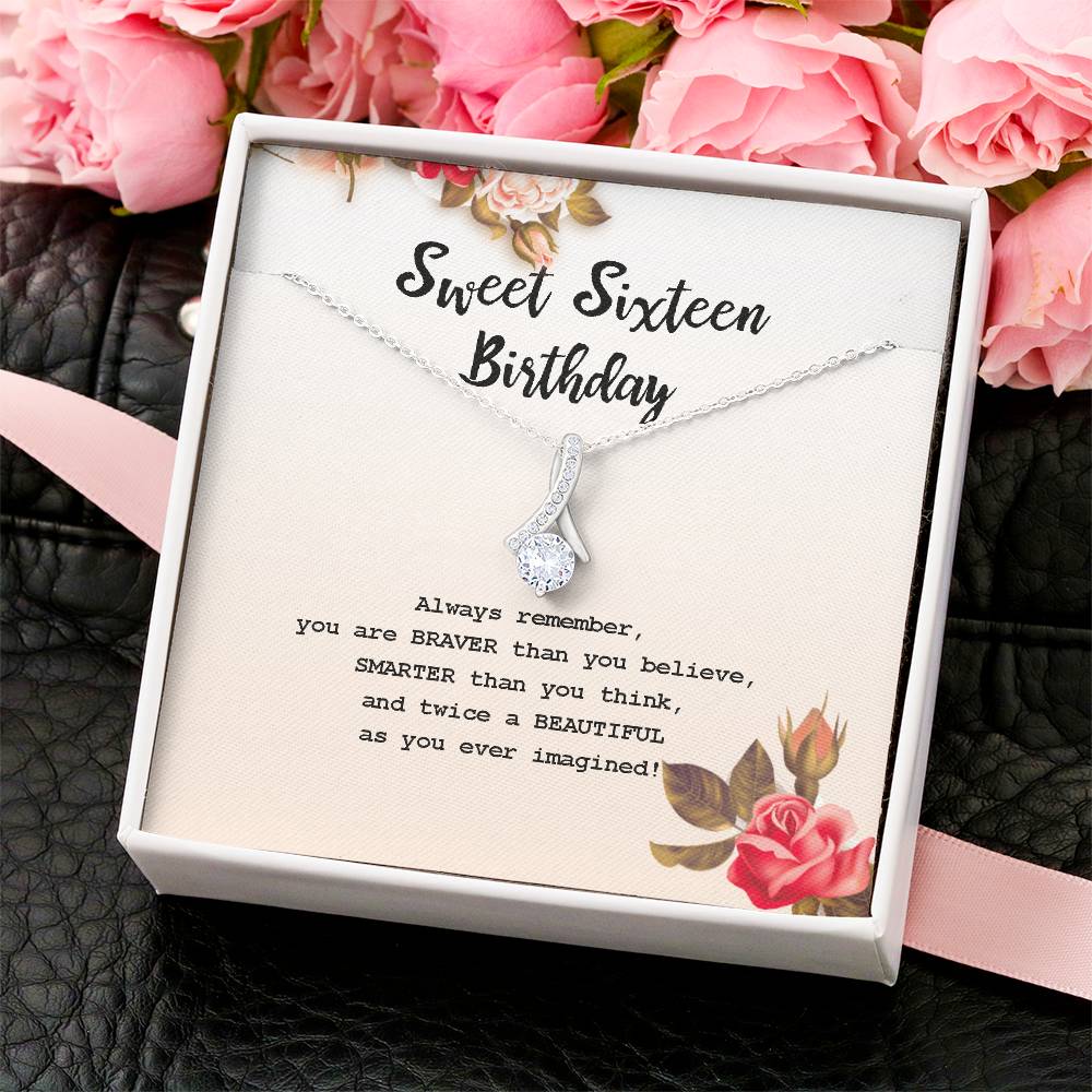 Sweet Sixteen Birthday - Sweet 16 Gifts For Girls Necklace With Meaningful Message Alluring Beauty Necklace