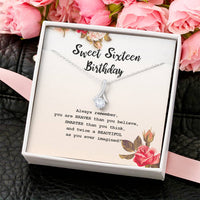 Sweet Sixteen Birthday - Sweet 16 Gifts For Girls Necklace With Meaningful Message Alluring Beauty Necklace