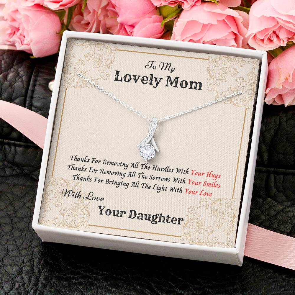 Thanks Mom Sparkly Pendant Necklace Alluring Beauty Necklace