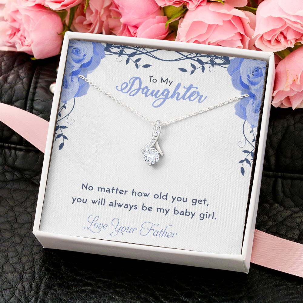 To My Daughter - Love Your Father - 925 Sterling Silver Pendant Alluring Beauty Necklace