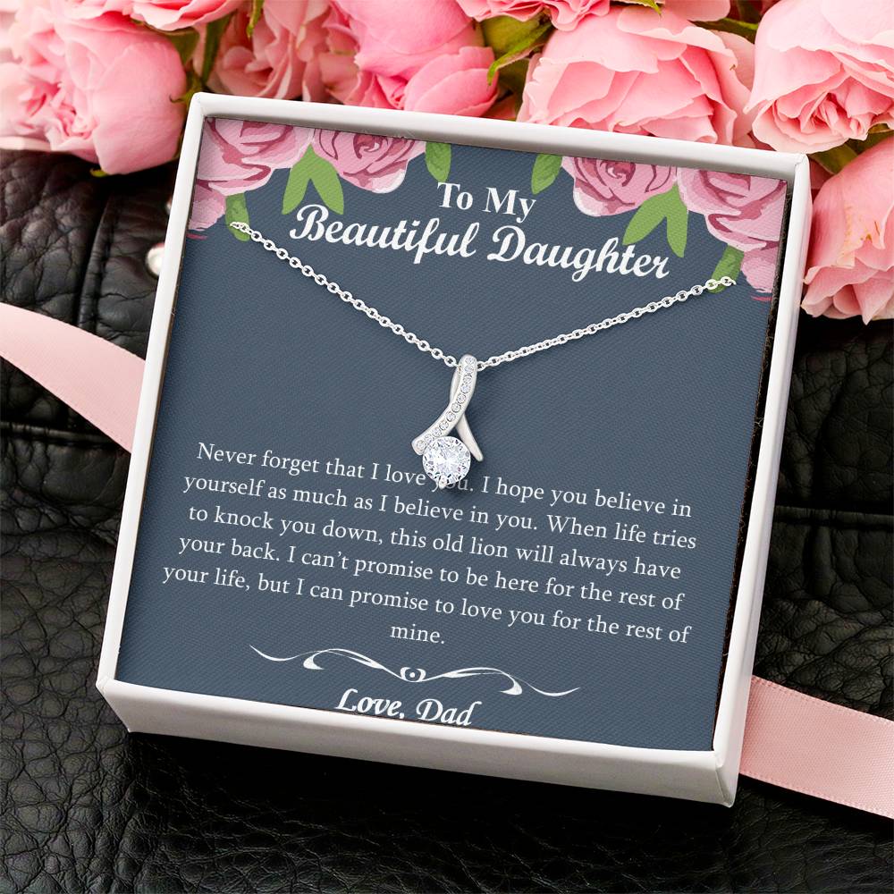 To My Beautiful Daughter Straighten Your Crown Necklace Mom Daughter Necklace Daughter Birthday Gift Daughter Alluring Beauty Necklace
