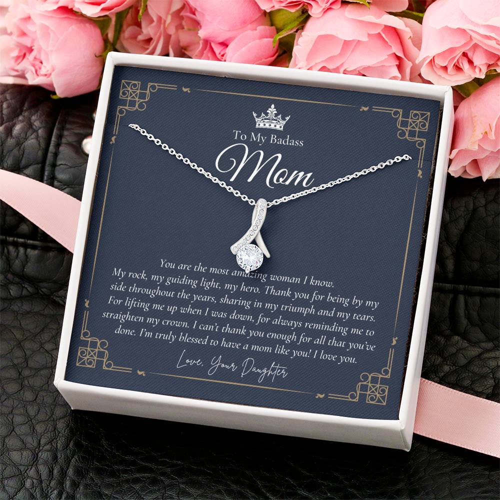 To My Badass Mom Necklace  Badass Mom Gift  Mother’S Day Gift  Birthday Gift  Gift From Daughter On Wedding Day 7 Alluring Beauty Necklace
