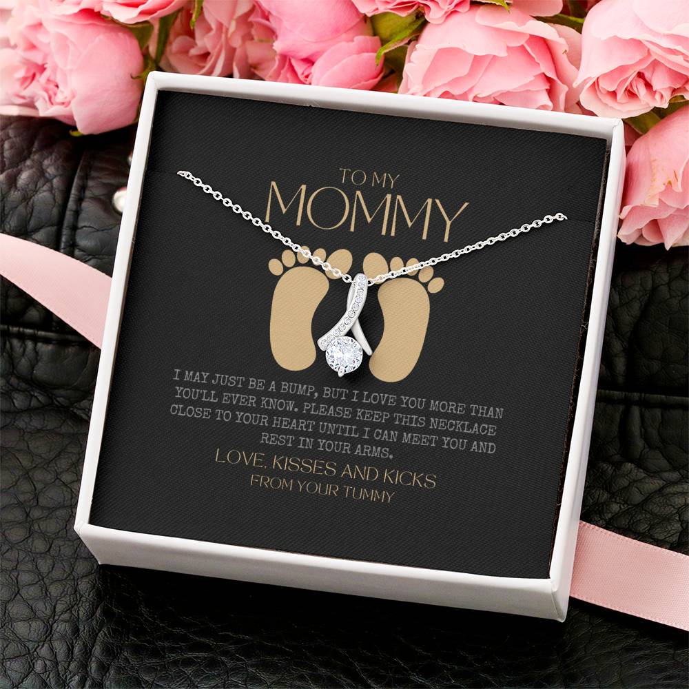 Baby Shower Gift New Mommy Necklace Pregnant Wife Gift To My Mommy I May Just Be A Bump Alluring Beauty Necklace