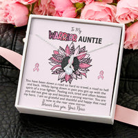 Aunt Breast Cancer Survivor Ribbon Necklace Gift Alluring Beauty Necklace