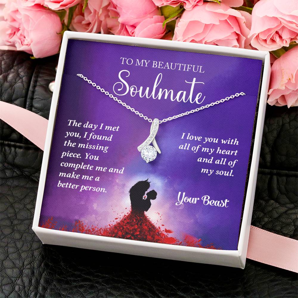 The Beast Loves Soulmates - Alluminum Necklace Alluring Beauty Necklace