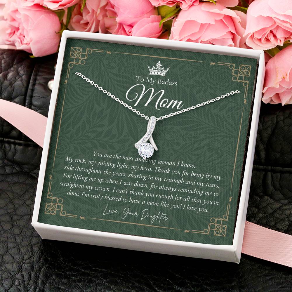 To My Badass Mom Necklace  Badass Mom Gift  Mother’S Day Gift  Birthday Gift  Gift From Daughter On Wedding Day 10 Alluring Beauty Necklace