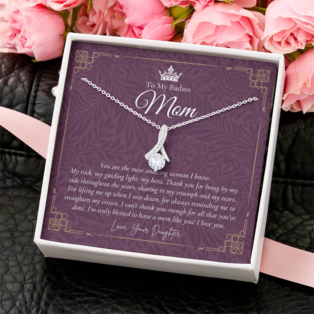 To My Badass Mom Necklace  Badass Mom Gift  Mother’S Day Gift  Birthday Gift  Gift From Daughter On Wedding Day 11 Alluring Beauty Necklace