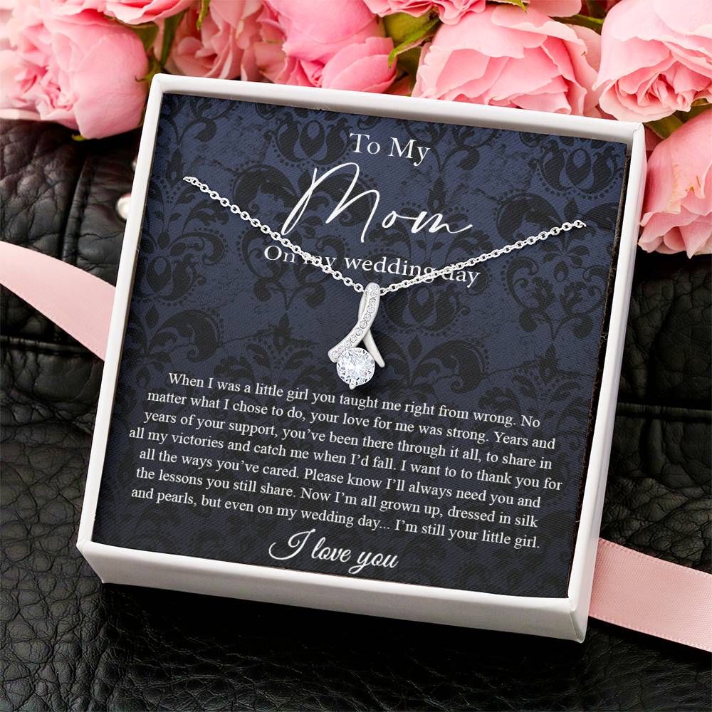To Mom On My Wedding Day Gift From Daughter Mother Of The Bride Necklace From Bride Alluring Beauty Necklace