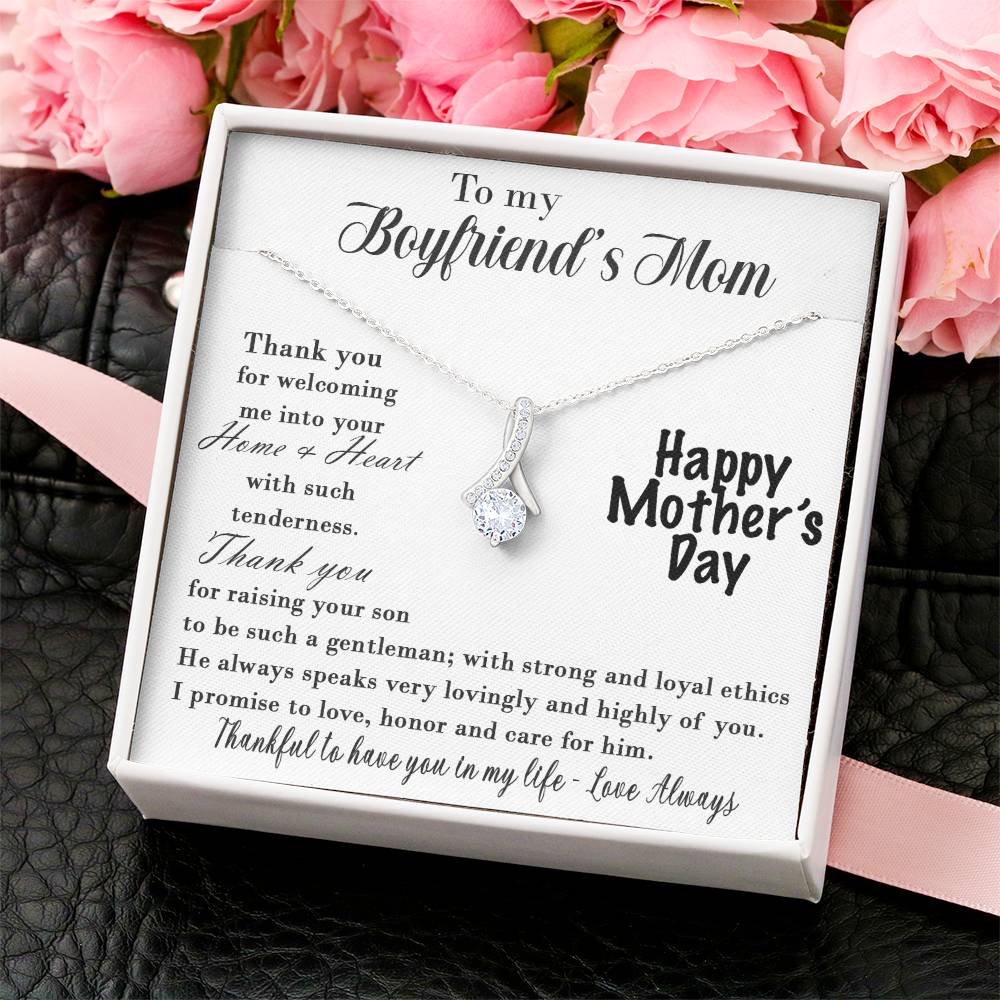 To My Boyfriend's Mom Necklace Mother's Day Necklace Boyfriend's Mom Gift Mother's Day Gift For Boyfriends Mom Alluring Beauty Necklace
