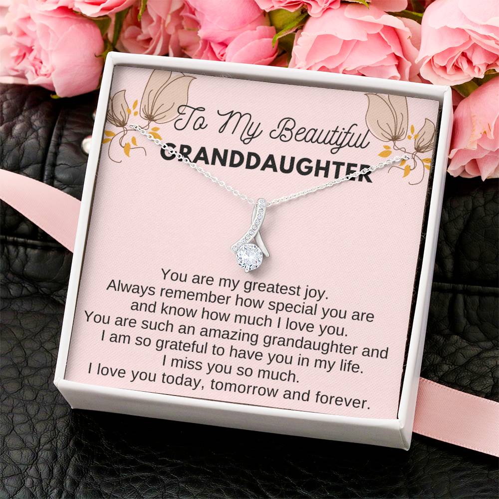 To My Beautiful Granddaughter Pendant Necklace Alluring Beauty Necklace