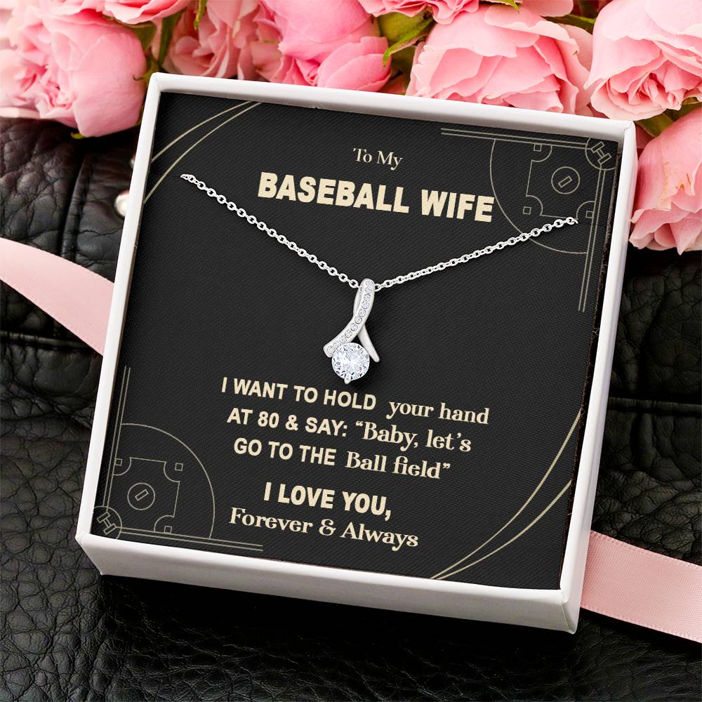 To My Baseball Wife - Baby Let's Go To The Ball Field - Luxury Necklace Alluring Beauty Necklace