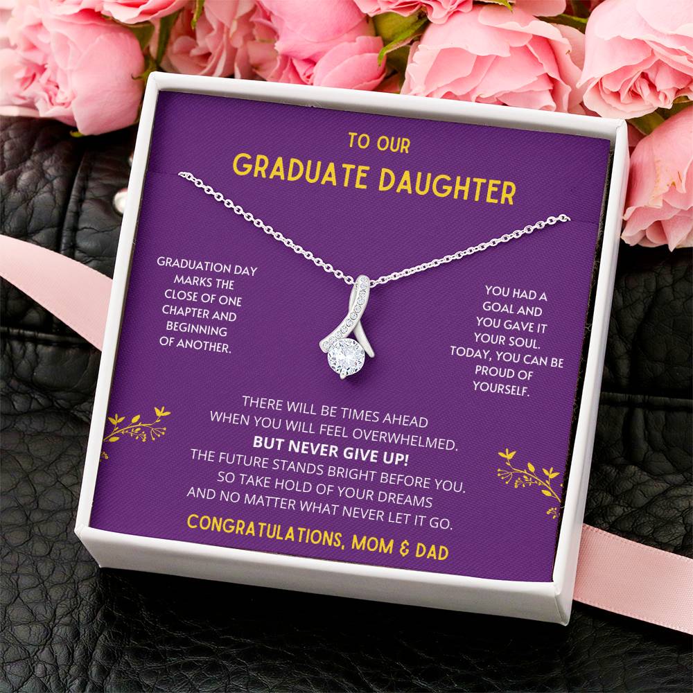 The Future Stands Bright Before You! Graduate Daughter - Necklace College Graduation Gift For Her High School Senior Graduation Alluring Beauty Necklace
