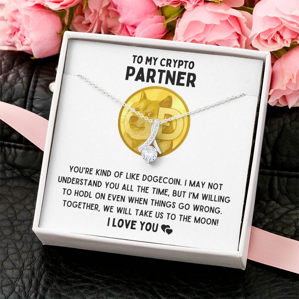 To My Crypto Partner - Doge To The Moon - Alluring Beauty Necklace Alluring Beauty Necklace