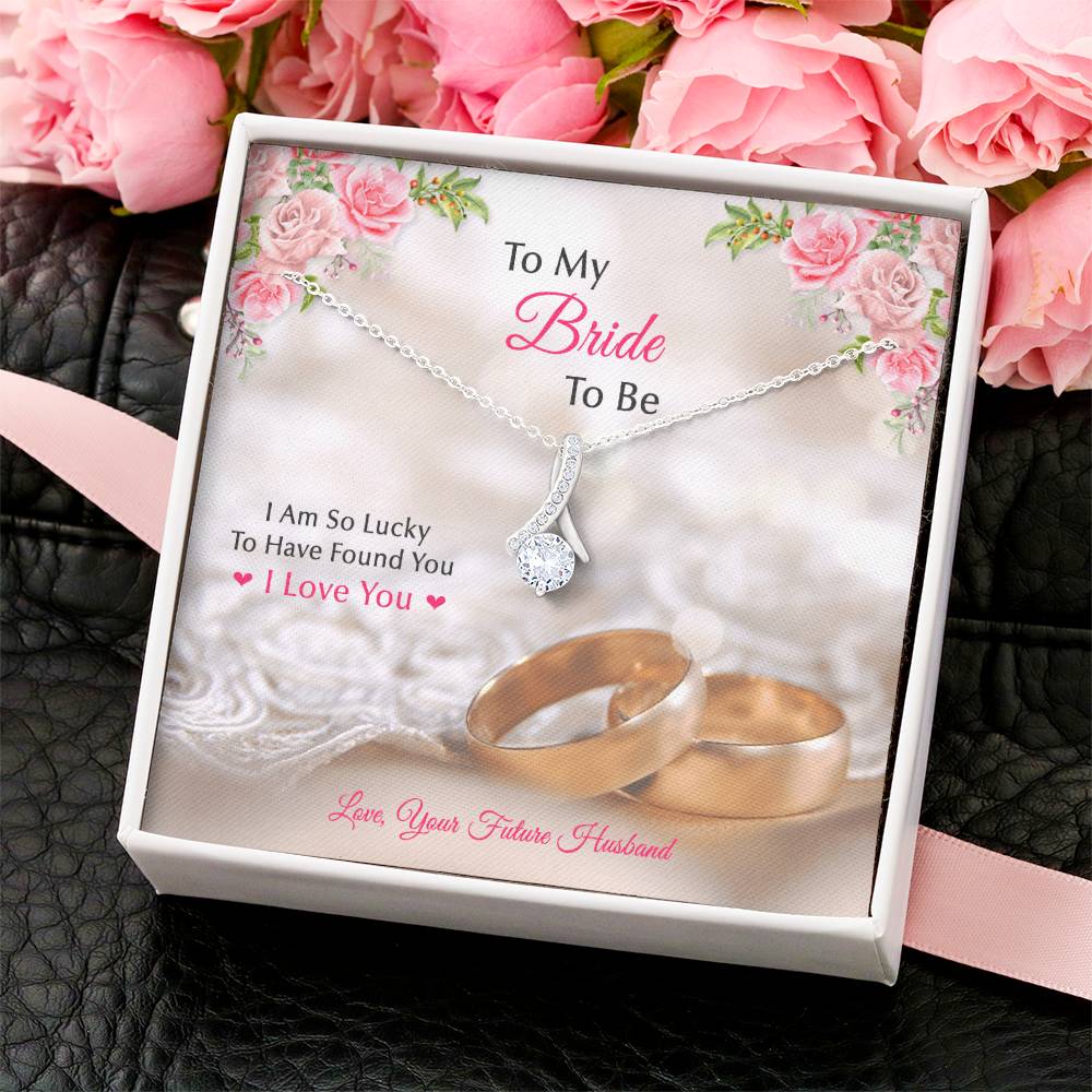 To My Bride To Be .... Alluring  Gold Rings Card Design Alluring Beauty Necklace