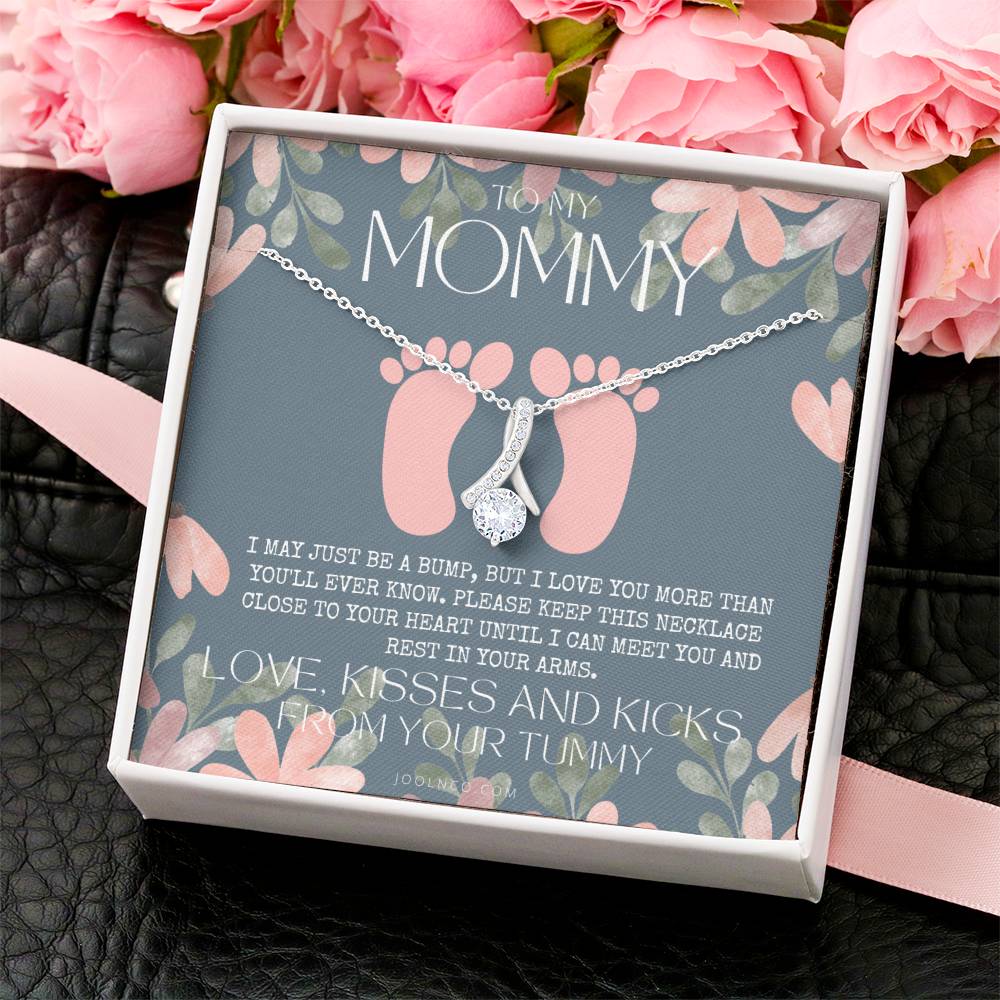Baby Shower Gift New Mommy Necklace Pregnant Wife Gift To My Mommy I May Just Be A Bump But I Love You More Than You Ever Know Alluring Beauty Necklace