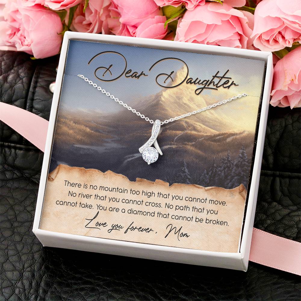 To Daughter From Mom 2 Alluring Beauty Necklace Gift Mom Alluring Beauty Necklace
