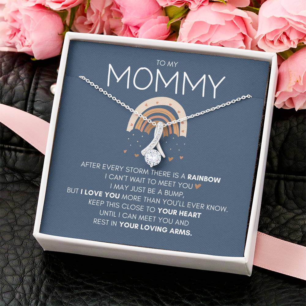 Rainbow Baby Necklace To My Mommy Necklace New Mompregnancy Gift Perfect Gift For Expecting Wife Daughter Friend Baby Bump Gift From Tummy Alluring Beauty Necklace
