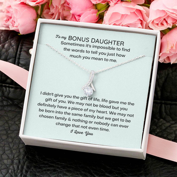 To My Bonus Daughter Necklace Birthday Gift For Bonus Daughter Step Daughter Necklace Foster Daughter Alluring Beauty Necklace