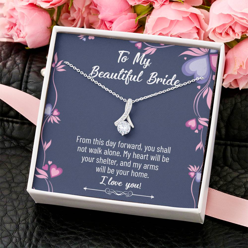 To My Beautiful Bride - Alluring Beauty Necklace -Gift From Groom To Bride- Wedding Gift Alluring Beauty Necklace