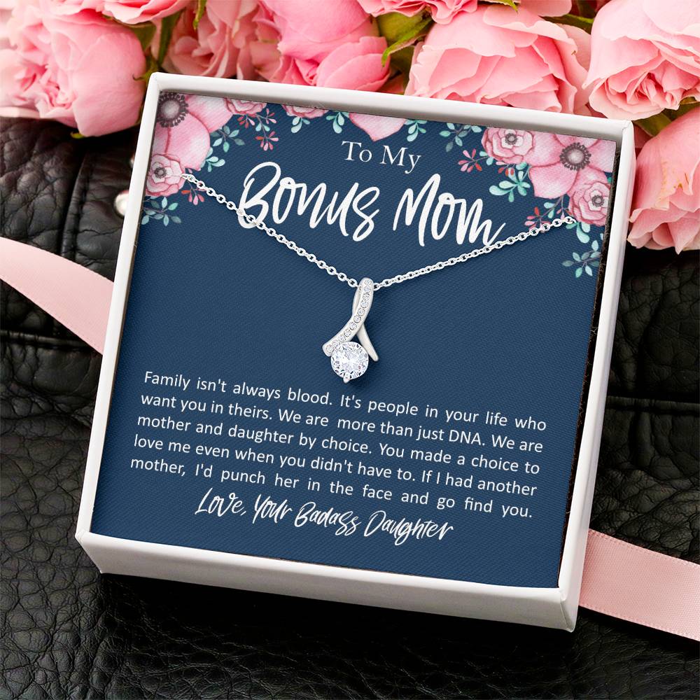 To My Bonus Mom - From Badass Daughter Alluring Beauty Necklace