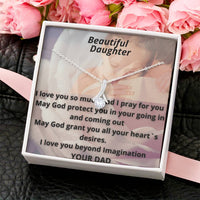 An Alluring Beautiful Daughter High Quality Luxury Necklace From Dad To Daughter With Love. This Includes A Prayer For Your Daughter. Alluring Beauty Necklace