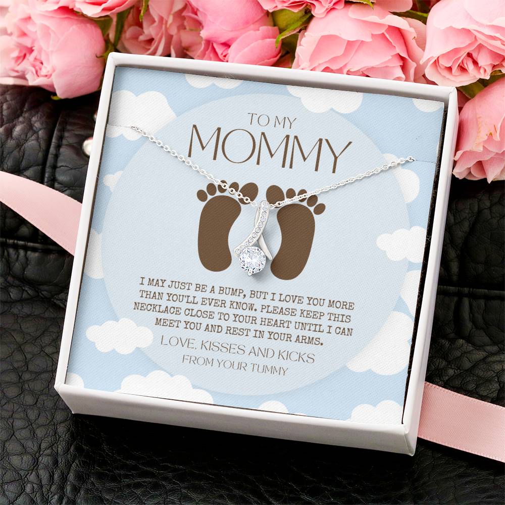 Baby Shower Gift New Mommy Necklace Pregnant Wife Gift To My Mommy I May Just Be A Bump But I Love You More Alluring Beauty Necklace