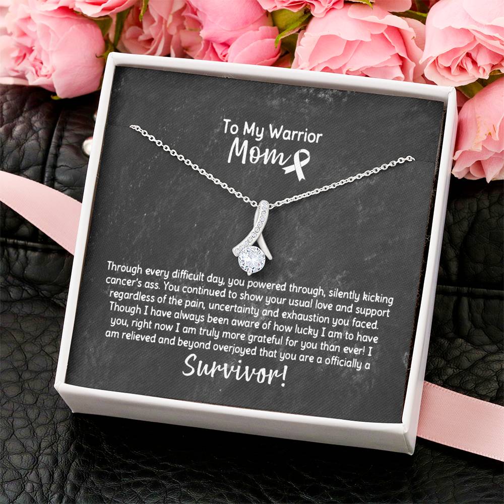Mom Survivor Ribbon Necklace Alluring Beauty Necklace
