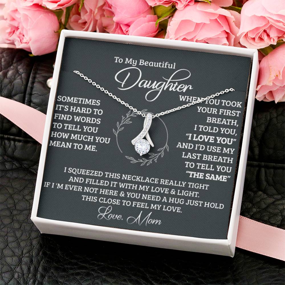 To My Beautiful Daughter - The Perfect Gift For Your Daughter - A Prayer For My Daughter - Mother To Daughter Birthday Gift Alluring Beauty Necklace