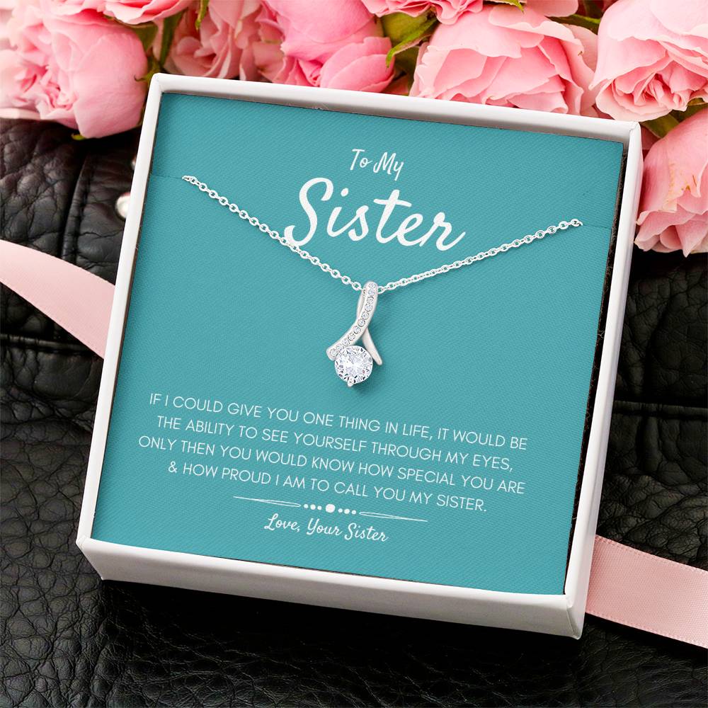 Proud To Call You My Sister Sister To Sister Gift Birthday Gift For Sister To My Sister Necklace Sister Bond Silver Necklace Alluring Beauty Necklace