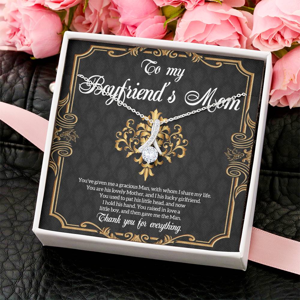To My Boyfriend's Mom Necklace Gift Boyfriend's Mom Gift Necklace For Boyfriend Mom Boyfriends Mom Necklace With Message Card Jewelry Alluring Beauty Necklace