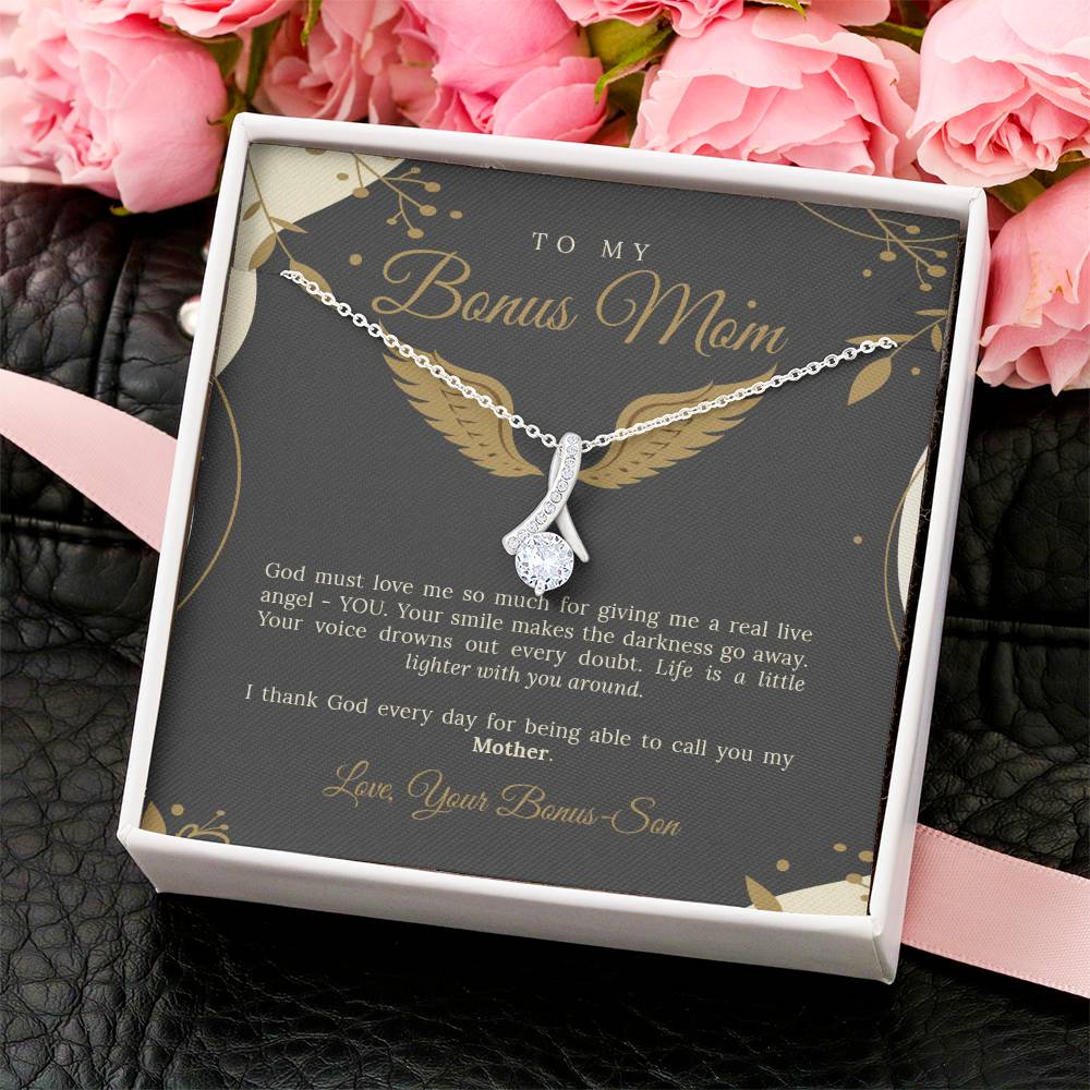 To My Bonus Mom Alluring Beauty Necklace