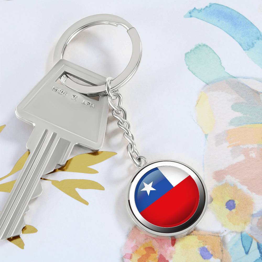 Chile Silver Keychain