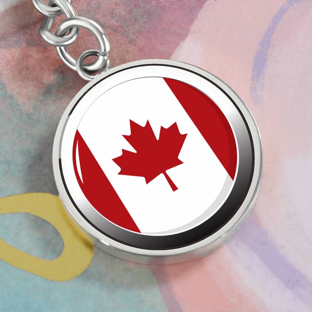 Canada Silver Keychain