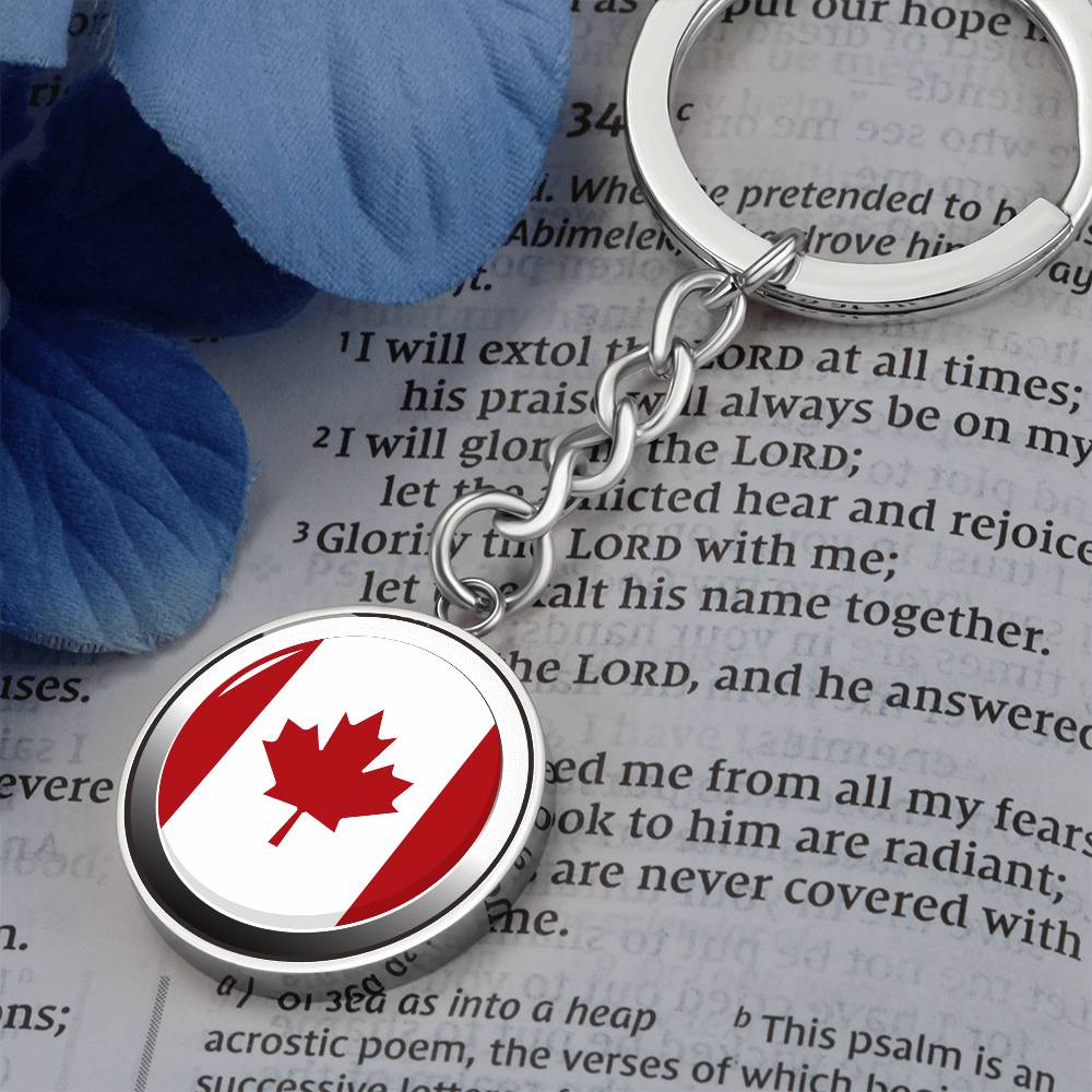 Canada Silver Keychain