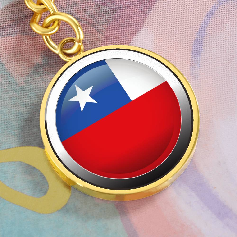Chile Silver Keychain