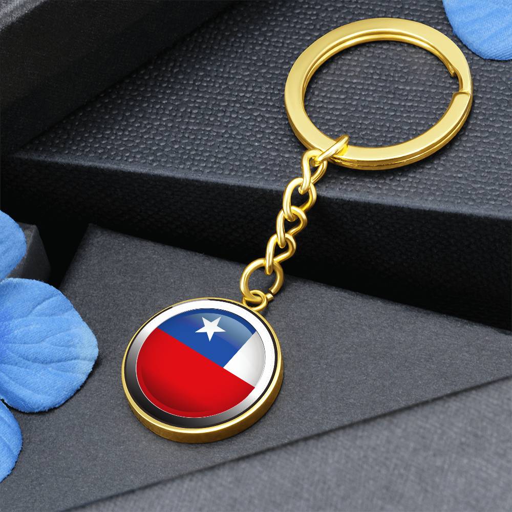 Chile Silver Keychain