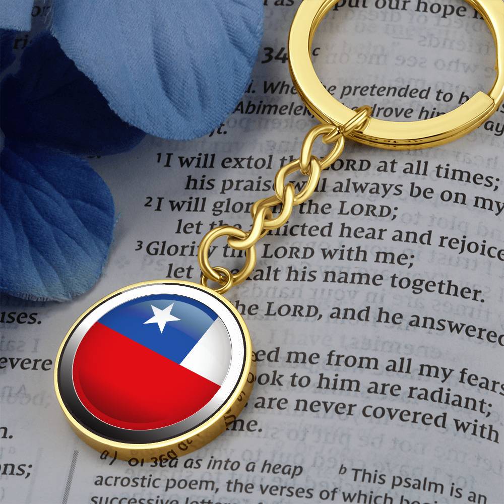 Chile Silver Keychain