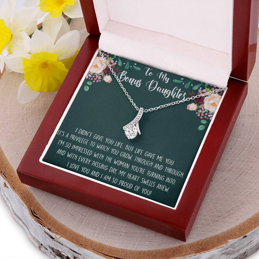 Stepdaughter Gift Alluring Beauty Necklace Gifts From Stepmom Stepsister Blended Family Wedding Daughter Of Bride Or Groom Alluring Beauty Necklace