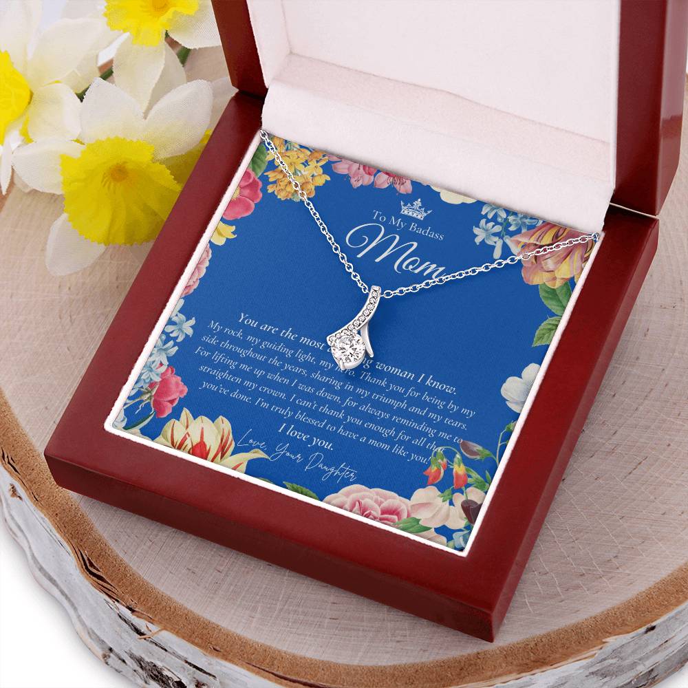 To My Badass Mom Necklace  Badass Mom Gift  Mother’S Day Gift  Birthday Gift  Gift From Daughter On Wedding Day 13 Alluring Beauty Necklace