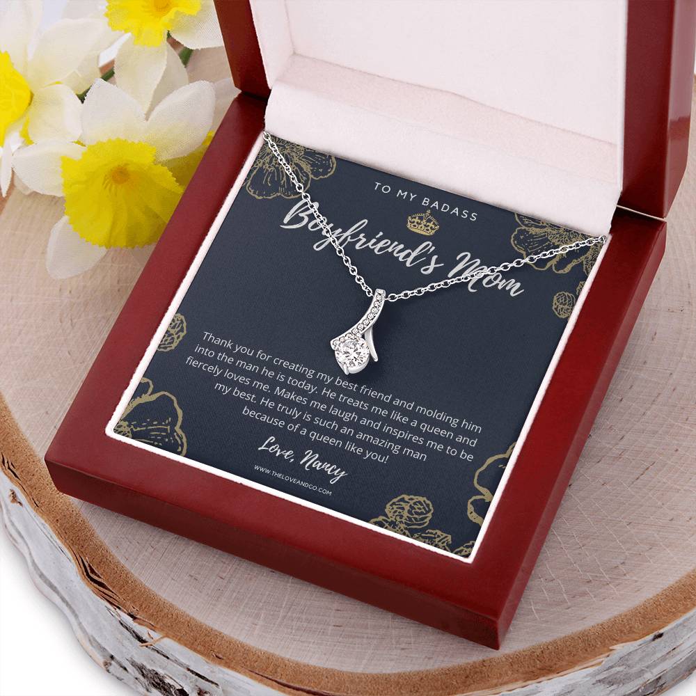To My Badass Boyfriend's Mom Necklace 2 Alluring Beauty Necklace