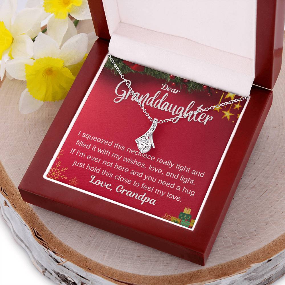 Christmas Gift For Granddaughter - 14K White Gold Alluring Beauty Necklace