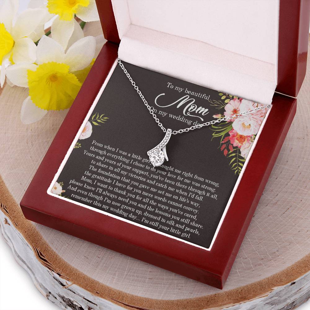 To My Beautiful Mom On My Wedding Day Alluring Beauty Necklace Mother Of The Bride Necklace From Bride Eternity Necklace Mom Of Bride Wedding Gift Alluring Beauty Necklace
